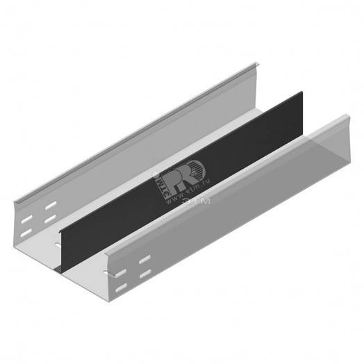 Промышленный напольный короб с вмонтированным разделителем, высота - 85 мм, ширина - 250 мм, длина - 3000 мм, толщина - 2 мм, кратность - 3м, HD - Оцинкованная сталь (методом горячего цинкования)