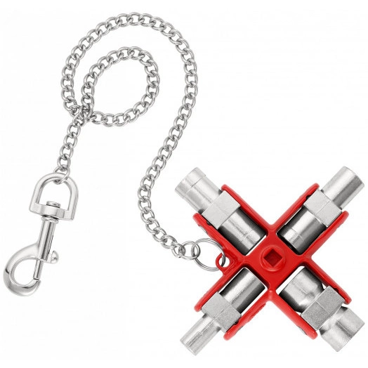 Универсальный 4-лучевой крестовой ключ для стандартных шкафов и систем запирания оцинкованный L-90 мм KN-001106