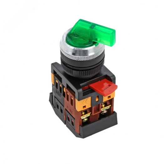 Переключатель ANLC-22 3 полюса зеленый с подсветкой 380В