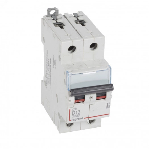 Выключатель автоматический двухполюсный 13А D DX3 6kA/10kA
