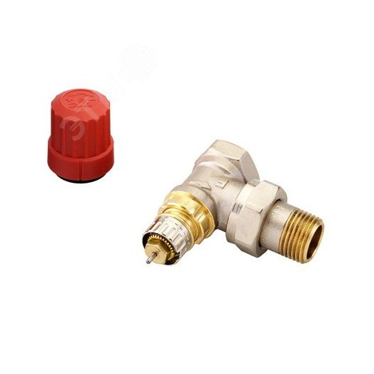 Клапан термостатический RTR-N Ду15 угловой для 2-трубной системы R1/2xRp1/2 ВР клипс RA, никель