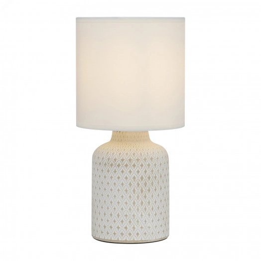 Настольная лампа Rivoli Sabrina 7043-502 1 * Е14 40 Вт керамика белая с абажуром