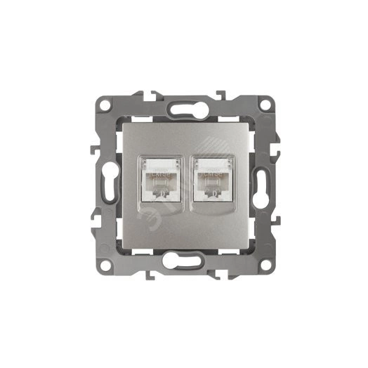 Розетка информационная двойная 2XRJ45, Эра12, перламутр, 12-3108-15