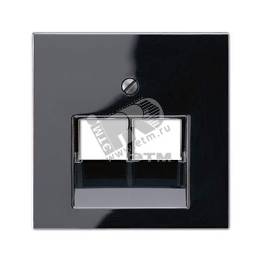 Накладка 2-ой телефонной/компютерной розетки  IAE/UAE (1 x 8-пол.)  Серия A500  Материал- термопласт  Цвет- черный