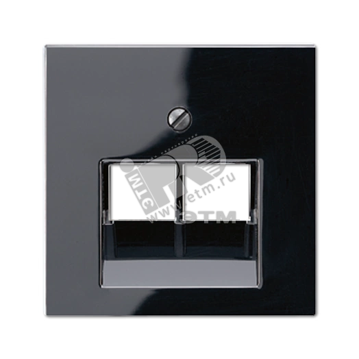 Накладка 2-ой телефонной/компютерной розетки  IAE/UAE (1 x 8-пол.)  Серия A500  Материал- термопласт  Цвет- черный