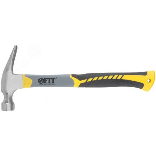 Молоток-гвоздодер, фиброглассовая усиленная 3-х цветная ручка, Профи 29 мм, 450 гр