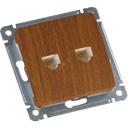 MASTER Розетка компьютеная и телефонная скрытой установки, в рамку, дуб