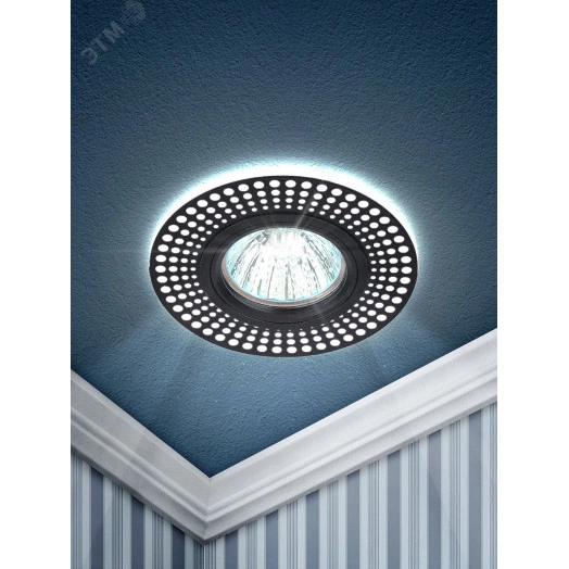 DK LD41 WH/BK Точечные светильники ЭРА декор cо светодиодной подсветкой MR16, белый/черный