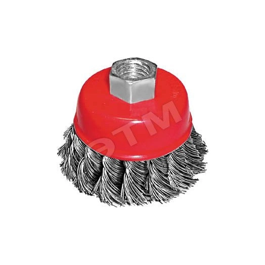 Кордщетка-чашка, гайка М14, стальная витая проволока 65 мм