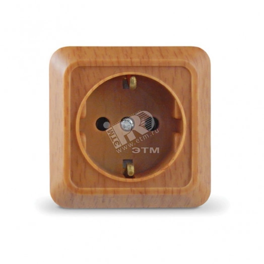 Розетка Олимп с заземлением бук