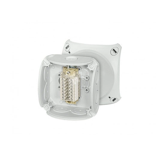 Коробка клеммная 93х93х62 PP IP66 серая мембранная 7 клемм 0.5-2.5мм