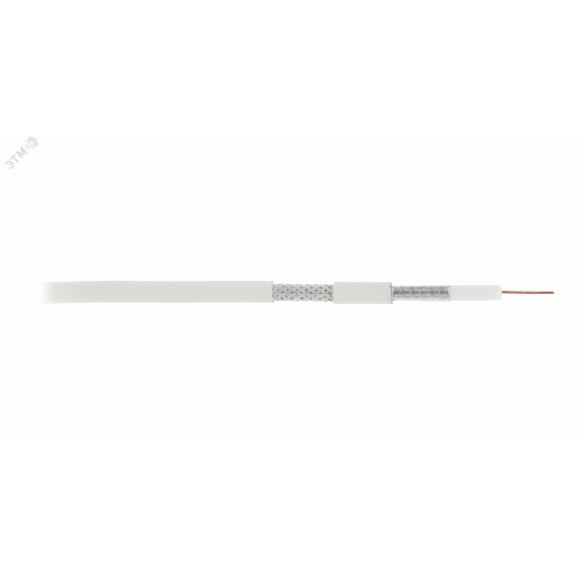 Кабель коаксиальный RG-6 (75 Ом) одножильный CCS внутренний PVC белый 305