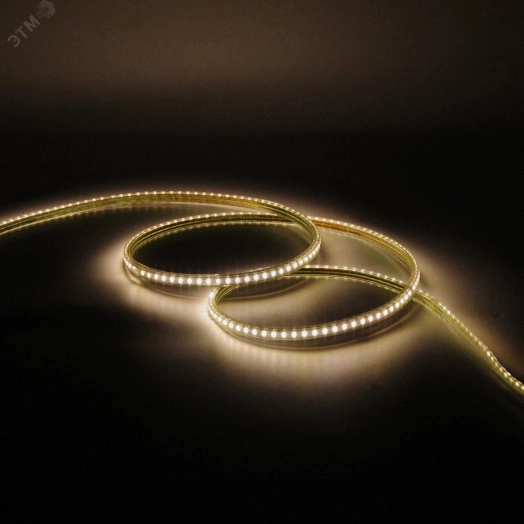 Лента светодиодная LED 7 Вт/м 600 Лм/м 2835/SMD 120 шт/м 220В AC 3000К теплый белый IP67 20 м Black Gauss