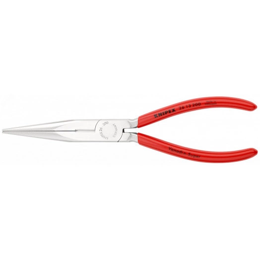 Длинногубцы с режущими кромками полукруглые прямые губки резка - проволока средней твердости 32мм твердая проволока 22мм L=200мм хромированные обливные рукоятки