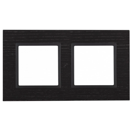 Рамка на 2 поста, дерево, Эра Elegance, чёрн.дерево+антр, 14-5302-05