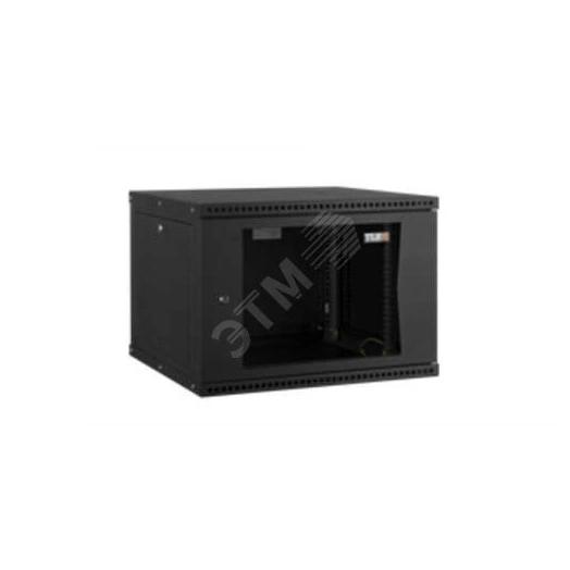 Шкаф наст. разбор TLK 19д 12U стеклянная дверь Ш600хВ569хГ450мм черный