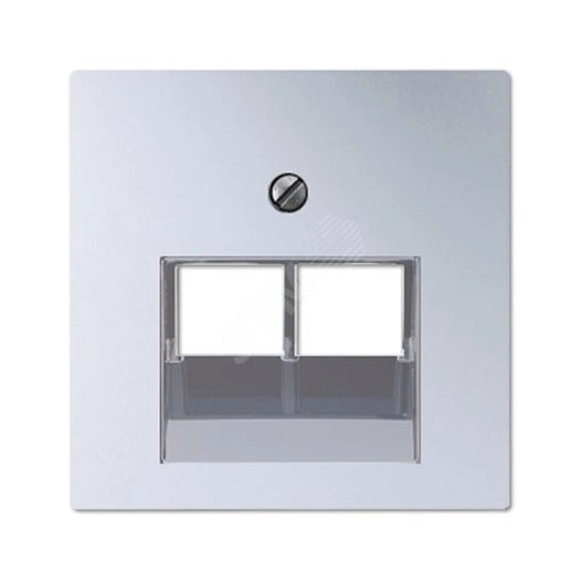 Накладка 2-ой телефонной/компютерной розетки  IAE/UAE (1 x 8-пол.)  Серия Eco Profi  Материал- термопласт  Цвет- алюминий (крашеный).