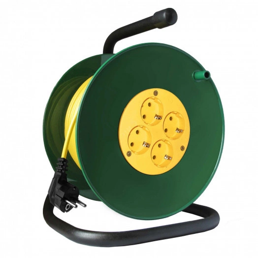 Удлинитель силовой ТМ Союз на катушке 4 гнезда 4000 Вт с защитной крышкой 30м