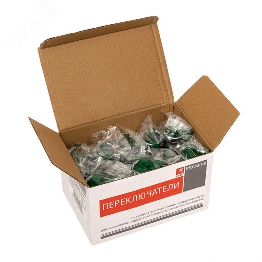 Переключатель ANLC-22 3 полюса зеленый с подсветкой 220В