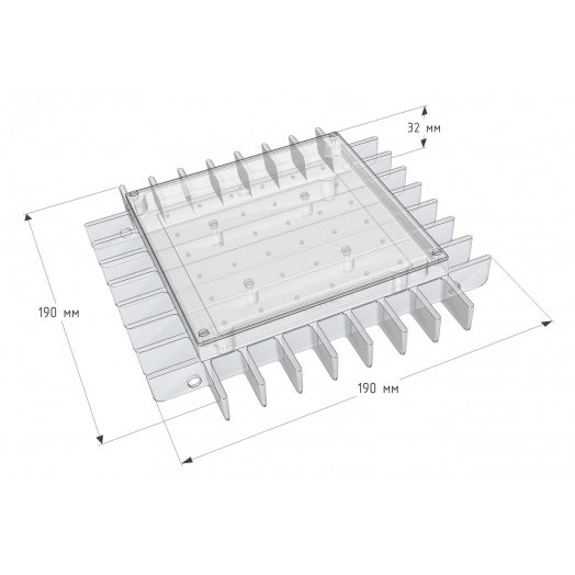 Светильник светодиодный ДВО-33Вт, IP20, 3800Лм, 5000К, Грильято, призм, 15х15см, Albatross