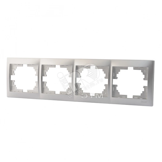 DERIY Рамка 4-ая горизонтальная Серебристый металлик