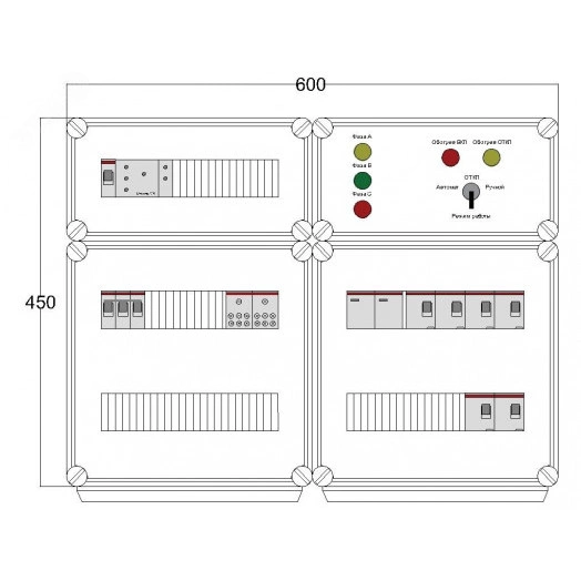Щит управления электрообогревом DEVIbox HS 6x1700 D316 (в комплекте с терморегулятором и датчиком температуры)