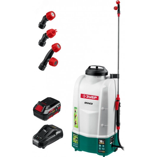 Опрыскиватель аккумуляторный 15 л бак, 1 АКБ (4Ач), 5 кг, Li-Ion 18В