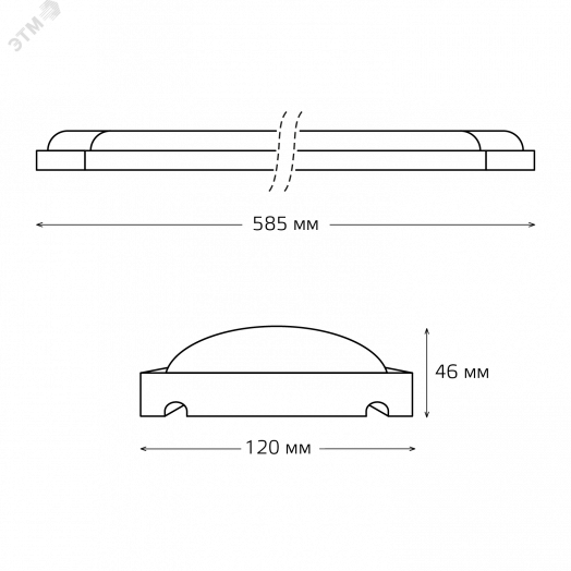 Светильник светодиодный ДПО 18 Вт 1560 Лм 6500К IP20 585х120х46 мм сталь WLF-4 Gauss