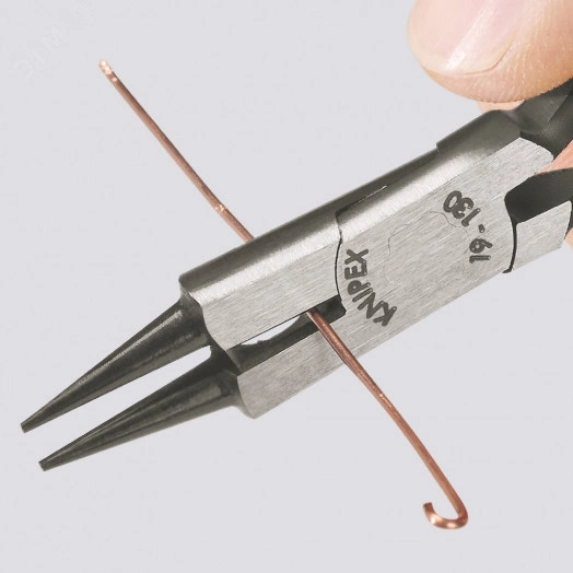 Круглогубцы ювелира с режущей кромкой резка - проволока средней твердости 22мм твердая проволока 16мм L=130мм обливные рукоятки блистер цвет черный