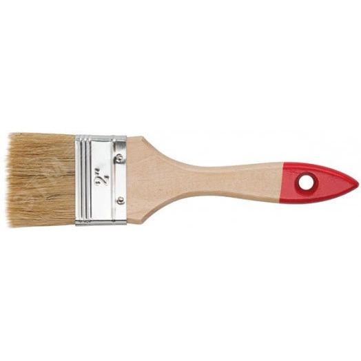Кисть флейцевая ''Оптима'', натур. cветлая щетина, деревянная ручка 2'' (50 мм)