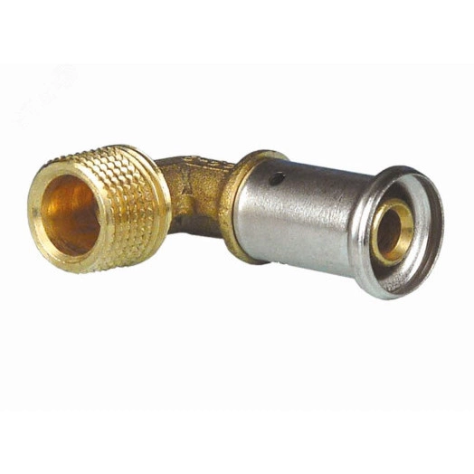 Угольник пресс 90 град 20х1/2'НР, латунь