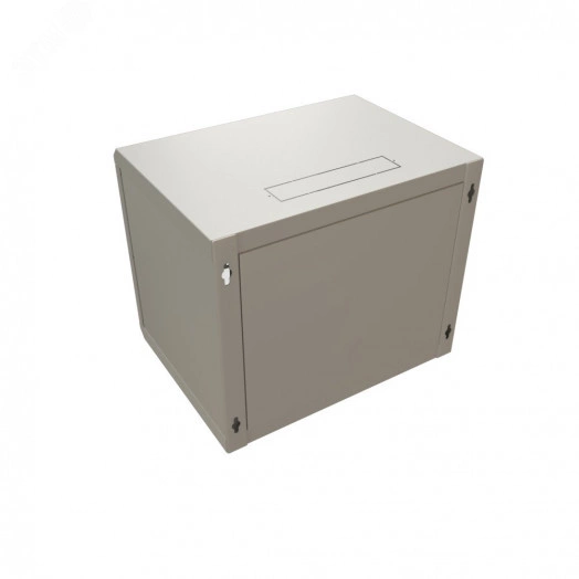 "Шкаф настенный 19-дюймовый 19"" 12U 650x600х600мм стеклянная дверь с перфорацией  ручка с замком  серый RAL 7035 WRline WR-TW-1266-GP-RAL7035"