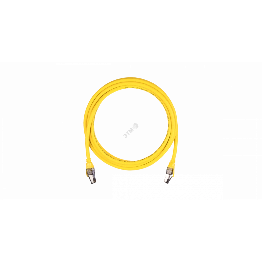 Шнур S/FTP 4 пары, Кат.8, 2хRJ45/8P8C, T568B, 7х0,195мм, LSZH, желтый, 3 м