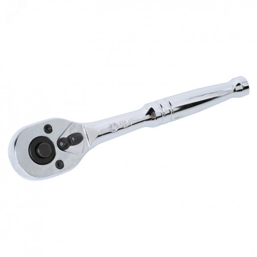 Трещотка 1/4', 140 мм, 24 зубца, флажковая с кнопкой