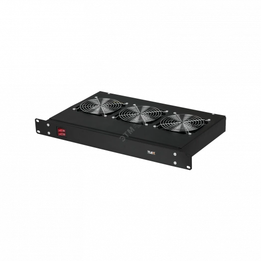 Вентиляторная полка TLK 19д 1U 3 вентилятора Г260мм без шнура питания черная