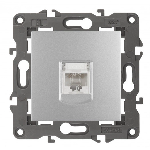 Розетка RJ45, Эра Elegance, алюминий, 14-3107-03