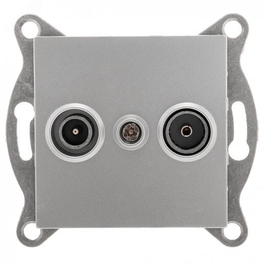 GUSI Ugra механизм розетки TV+ SAT, оконечной, скрытая  установка. Цвет серебро.