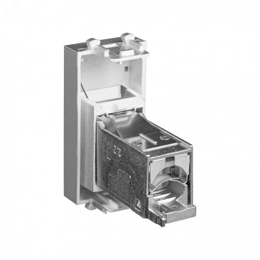 Компьютерная розетка RJ-45 модульная, кат. 6 экранированная,''Avanti'',''Закаленная сталь'', 1 модуль