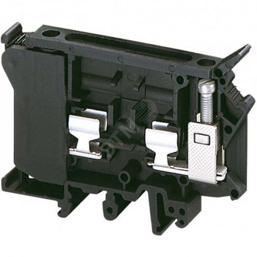 Клеммник винтовой проводной 4мм.кв с держателем-разъединителем плавкого предохранителя размером 6.3