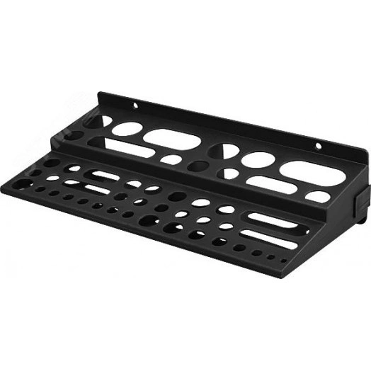Полка для инструмента пластиковая ''мини'' черная, 48 отверстий, 300х150 мм