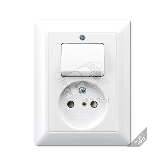 Розетка штепсельная 16A 250V без заземления и универсальным выключателем слоновая кость