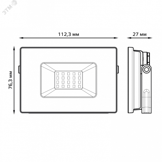 Прожектор светодиодный ДО-20 Вт 1740 Лм 3000К IP65 200-240 В черный LED Elementary Gauss