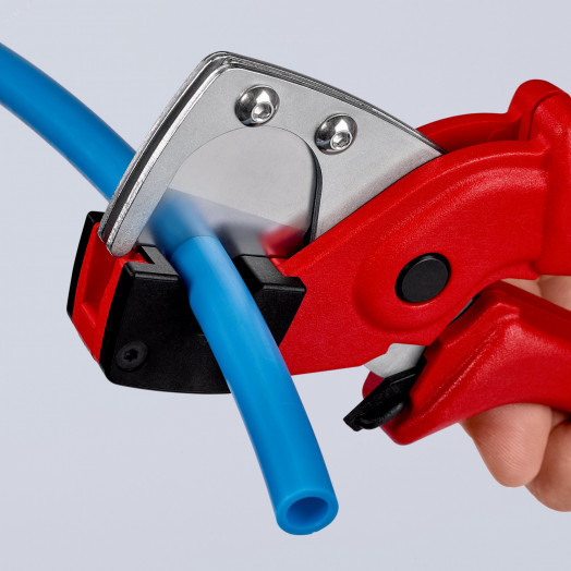 Труборез-ножницы для многослойных и пневматических шлангов рез: d 4 - 20 мм L-185 мм пластиковые армированные фиберглассом рукоятки KN-9010185SB