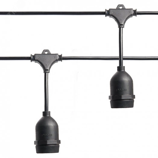 Гирлянда Белт-лайт Евро на подвесах 25м 50 патронов Е27 IP65 черный