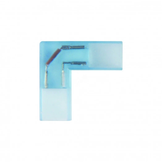 UTC-K-22/A67-NNN CLEAR 005 POLYBAG Соединитель контактный L-образный для светодиодных лент 220В 3528, 2 контакта, цвет прозрачный, 5 штук в пакете