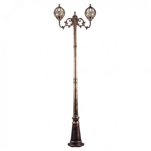 Светильник НТУ-2х60w столб-2.29м Е27 IP44 черное золото