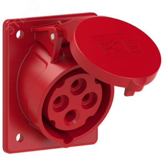 Розетка встраиваемая наклонная 16А/400V/3P+E/IP44