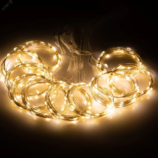 Гирлянда Занавес с пультом, теплый белый, 300 LED, 3*3 м, с пультом, USB, 220 V, IP20 ЕGNIG - ZW ЭРА