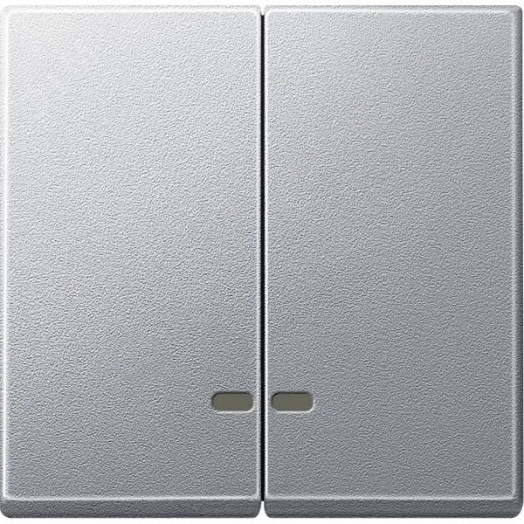 Клавиша 2шт с окошком для светоиндикатора алюминий