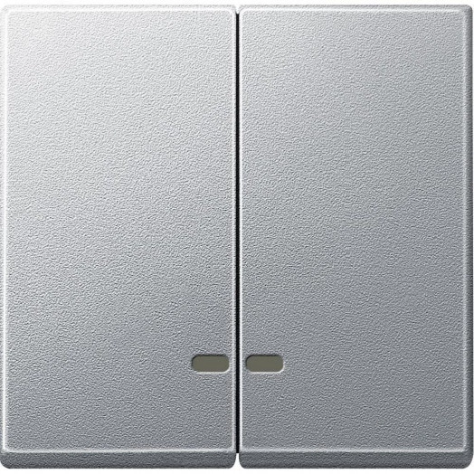 Клавиша 2шт с окошком для светоиндикатора алюминий